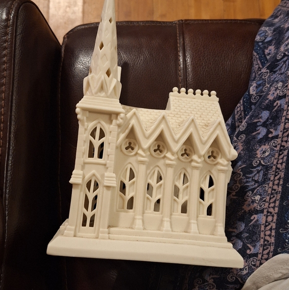 PartyLite Ceramic Bisque Cathedral Candle Holder - Picture 2 of 3